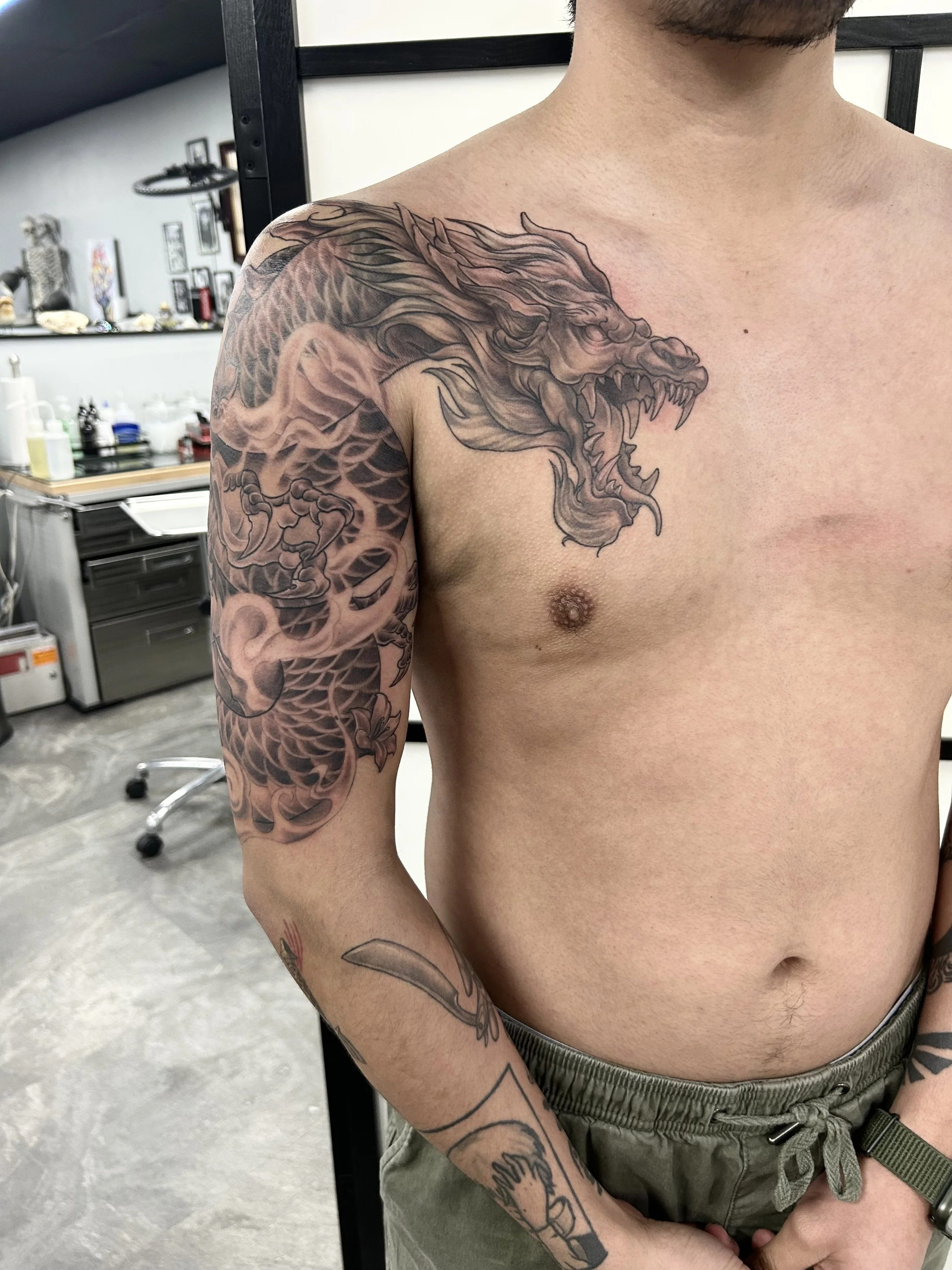 Dragon Chest Panel and Half Sleeve