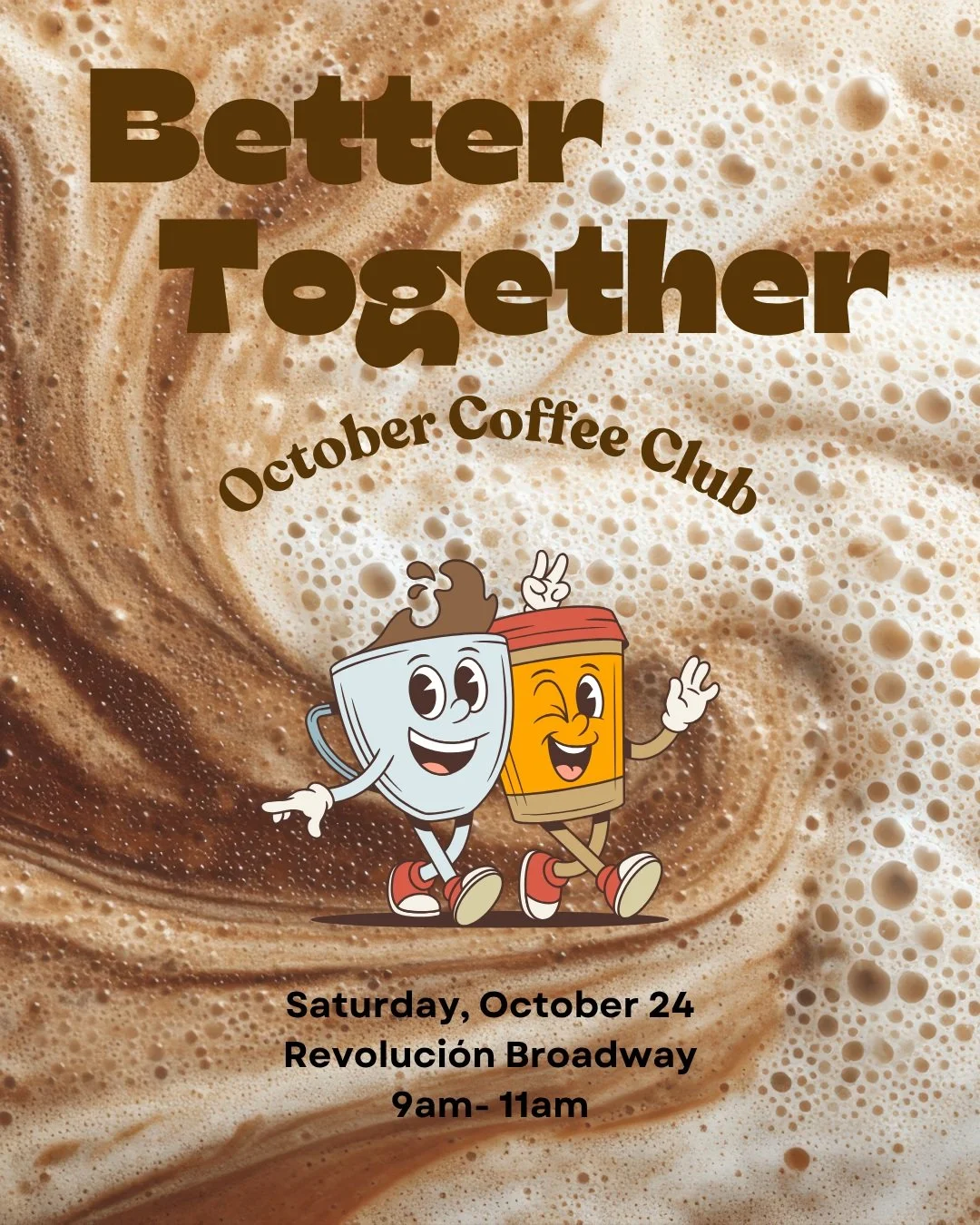 Hey, hey! Our next monthly meet up is on the calendar :) Come gather with old and familiar friends, enjoy coffee, and savor delicious food together. 

Our Coffee Club meet-ups are casual and no-pressure ways to meet other mental health professionals 
