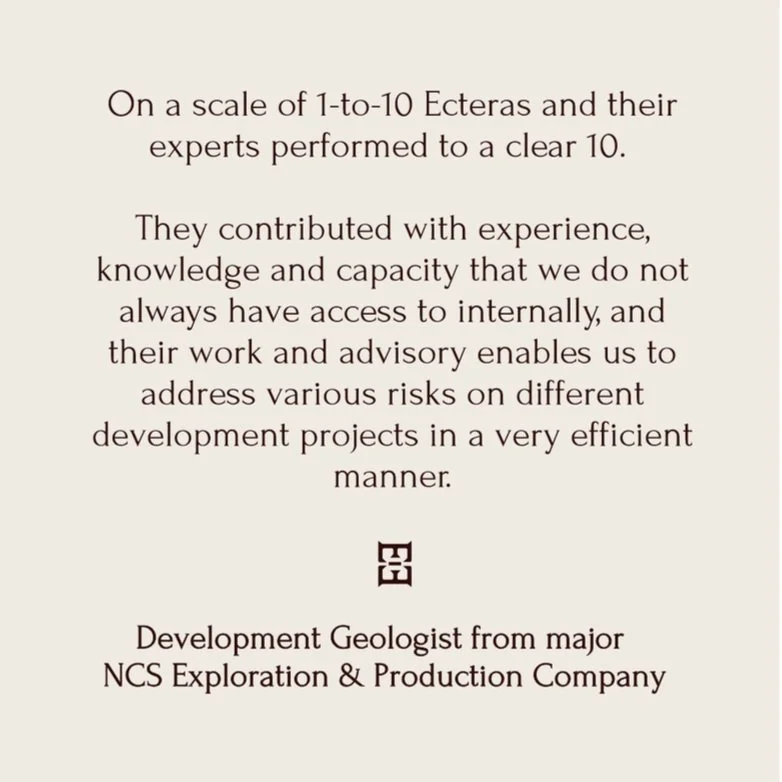 Client feedback for Ecteras Subsurface Experts