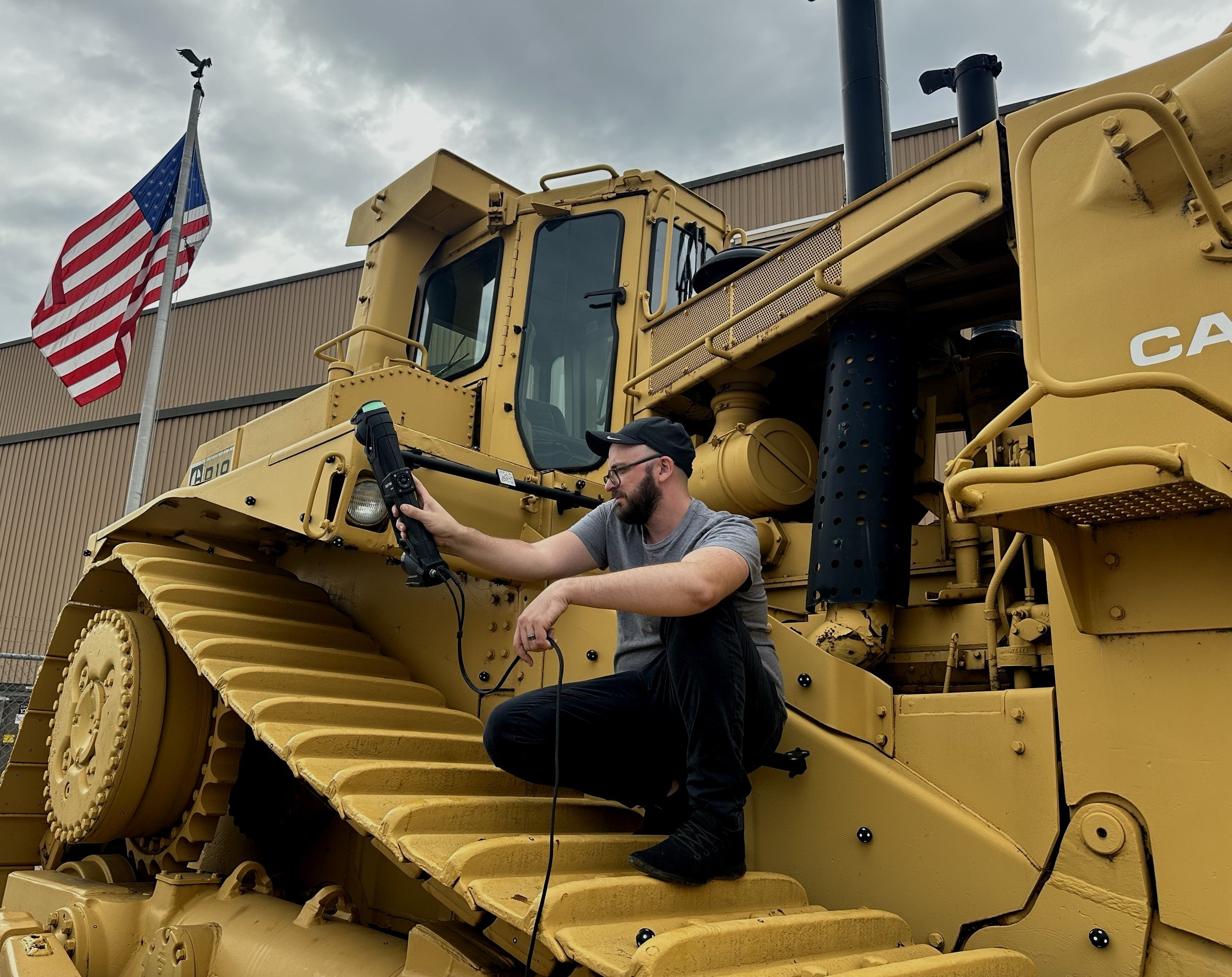 3D scanning a large bulldozer