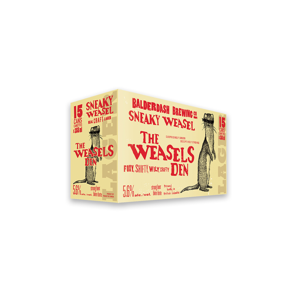 BALDERDASH SNEAKY WEASEL CRAFT LAGER 15 CANS