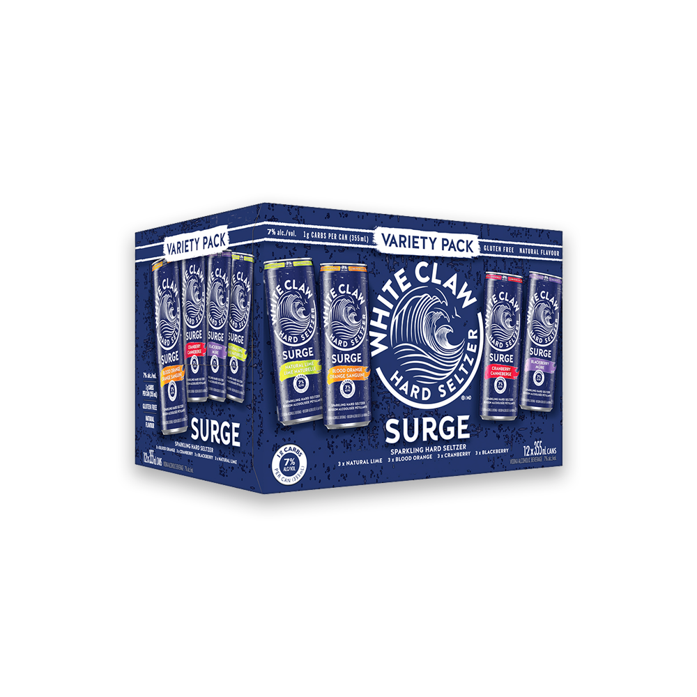 WHITE CLAW SURGE HARD SELTZER VARIETY 12 CANS