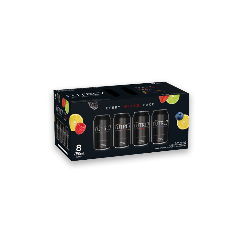 NUTRL 7% VODKA SODA BERRY VARIETY 8 CANS