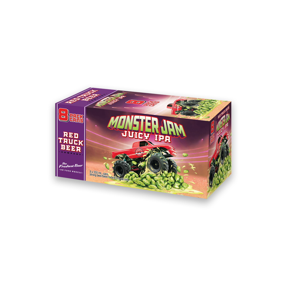 RED TRUCK MONSTER JAM JUICY IPA 8 CANS