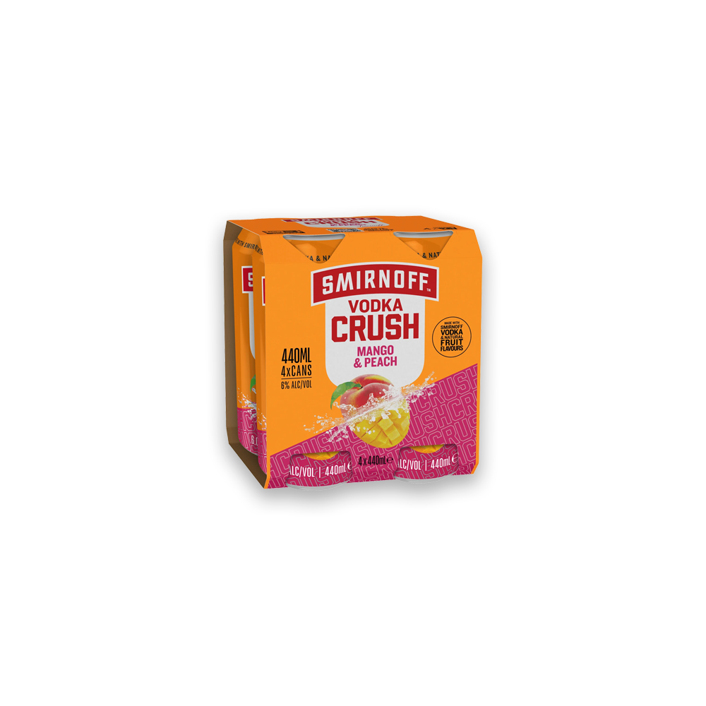 SMIRNOFF CRUSH MANGO & PEACH 6 CANS
