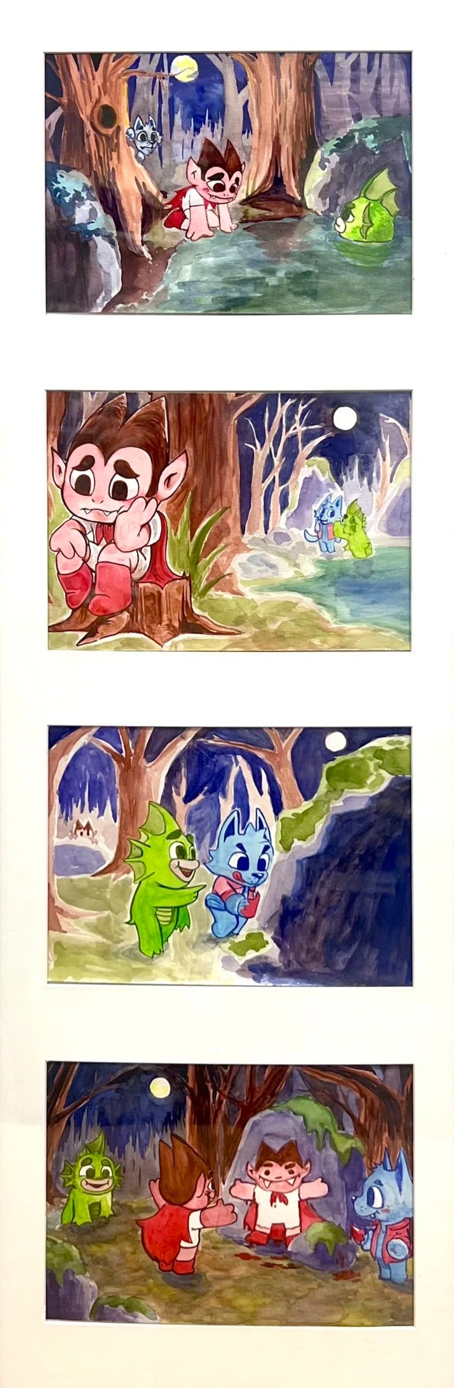 Vampire & Friends, Watercolor, 2025