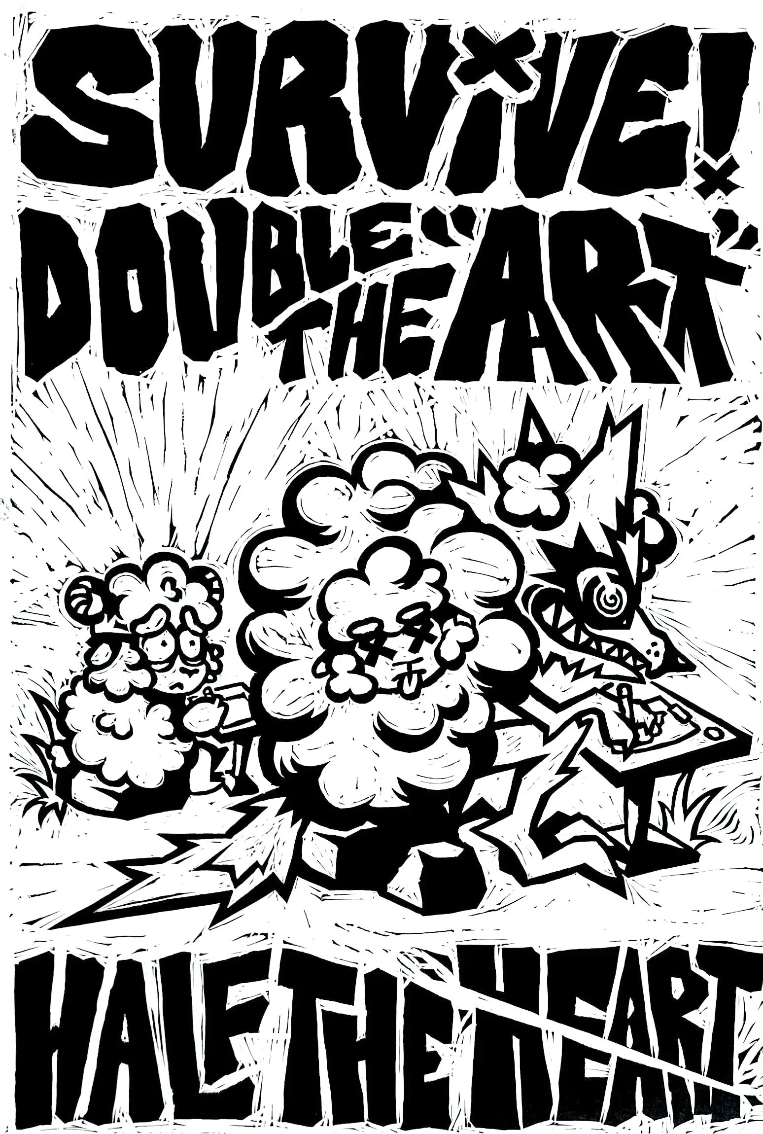 Wolf, relief print, 2025