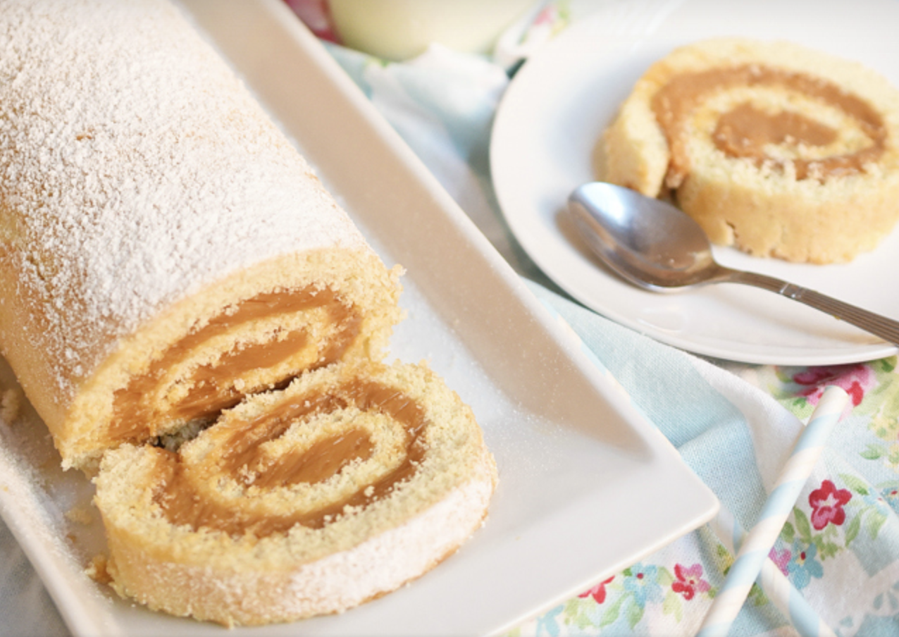 Dulce de leche rolled up