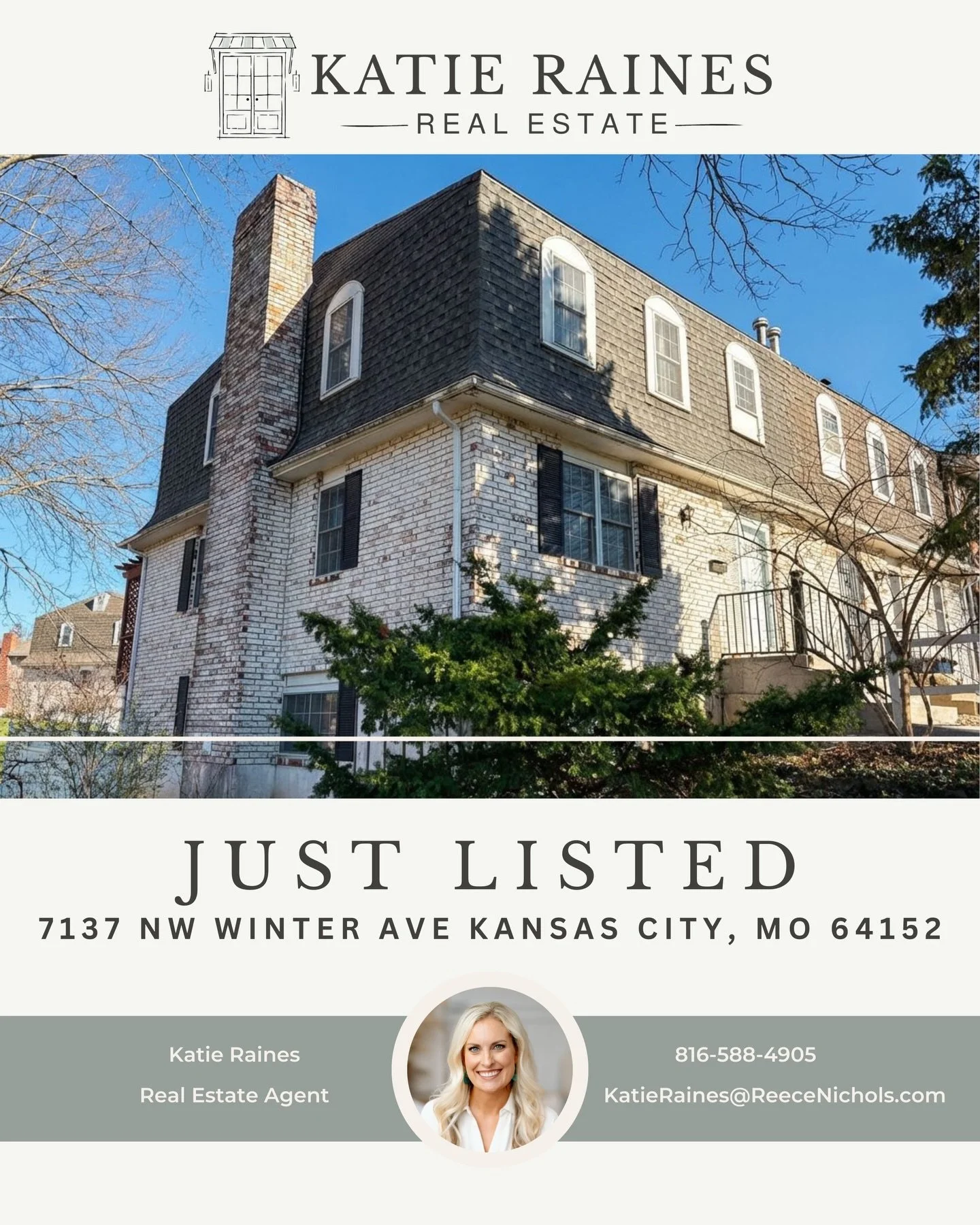 🏡 7137 NW Winter Ave KCMO 64152
4 bed | 3.5 bath | 2,236 sqft | $299,900

Unique end-unit townhome with rare dual-living or income potential. The main level offers ~1,600 sq ft with 3 bedrooms, 2.5 baths, spacious living, and an attached garage. A f