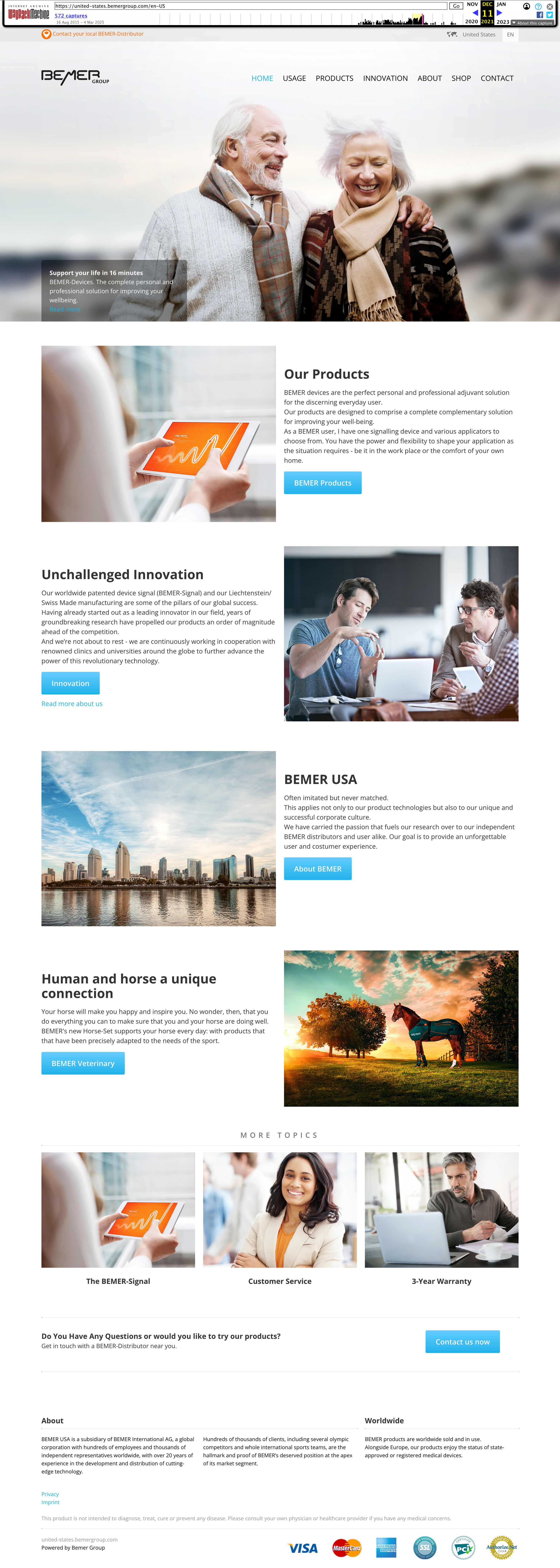 Previous version of the corporate website