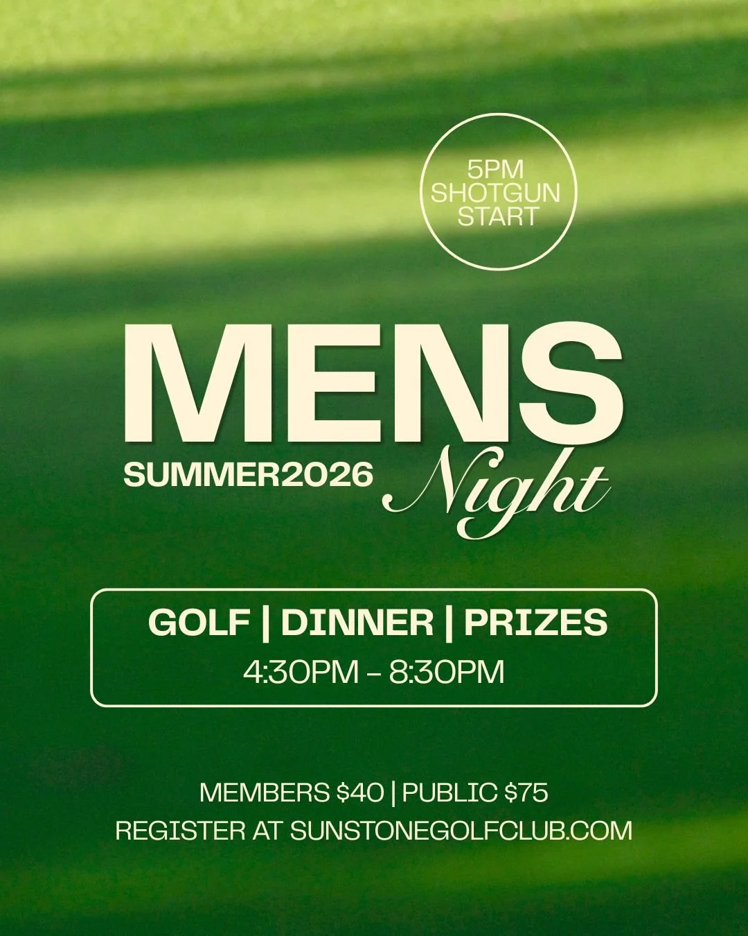 Men's Night at Sunstone Golf Club