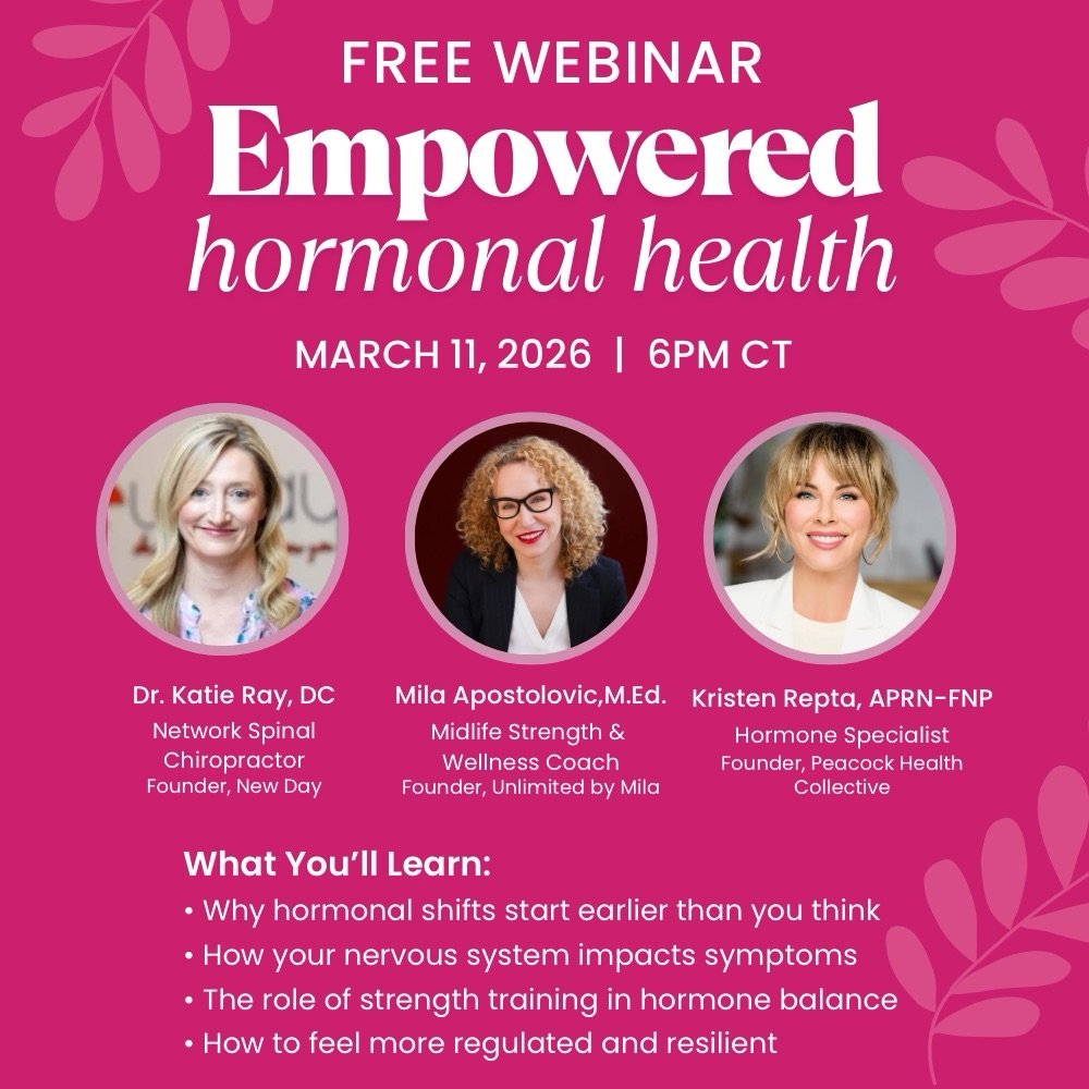 Hormonal changes do not suddenly begin at 50.

They often start in your late 30s and early 40s, and most women are never told what is happening.

Weight gain, anxiety, poor sleep, brain fog, low libido, heart palpitations.

Join us for a FREE live we
