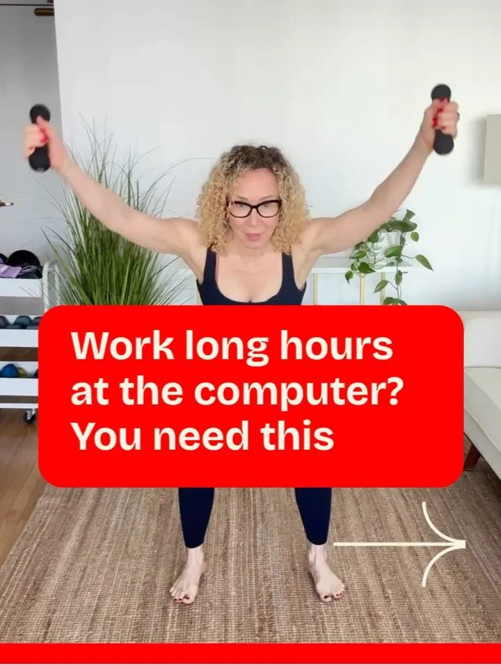 If you spend many hours sitting at a desk or working on a laptop, the muscles in your upper back can gradually become weaker.

When that happens, your shoulders begin to round forward and your posture starts to change.

Over time this position places
