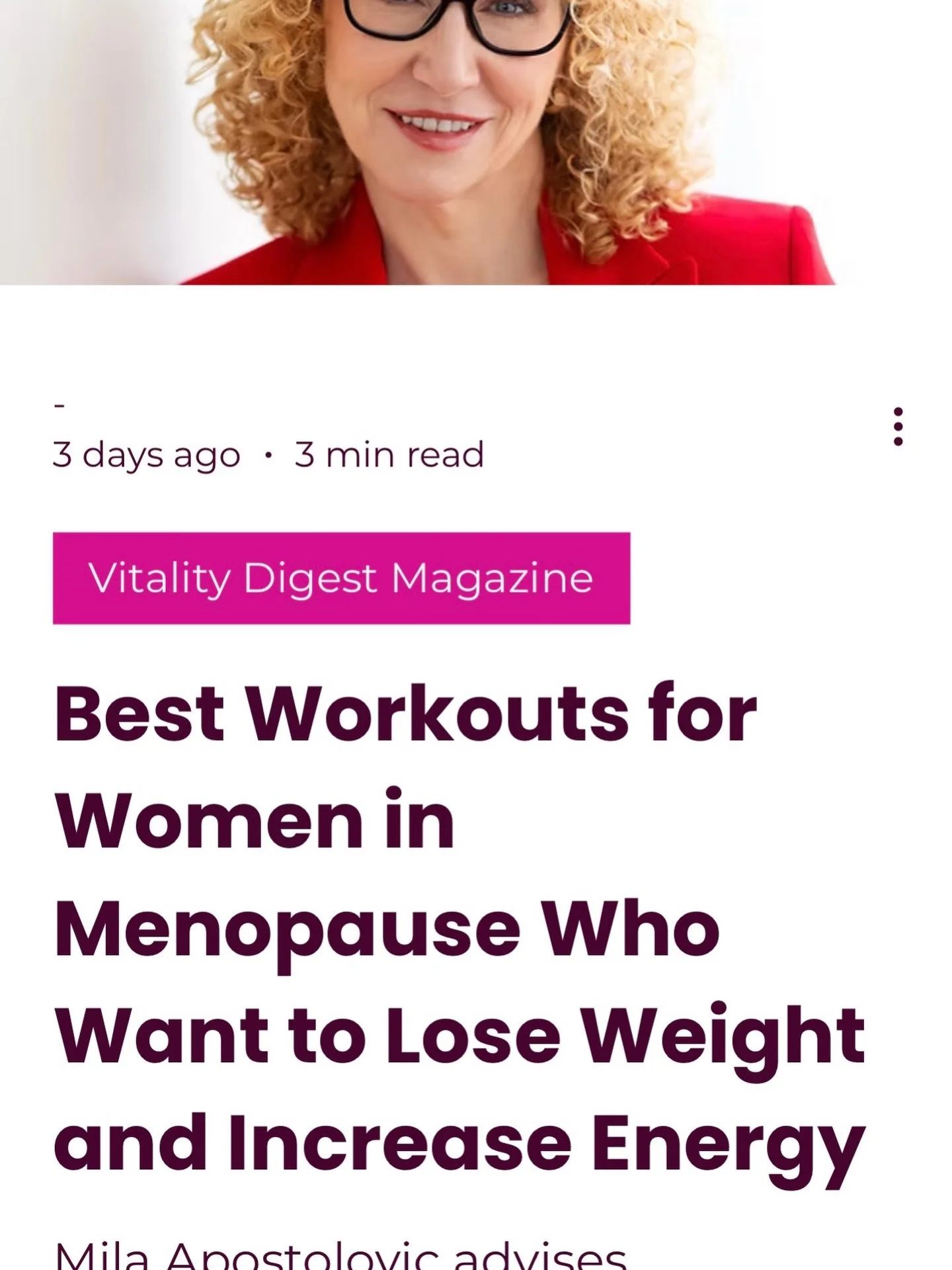 Do you want to lose weight and have more energy in menopause?

You might be training hard, showing up a few times a week, trying different programs, and still not seeing the change you expected.

There is a reason for that.

In my article published i