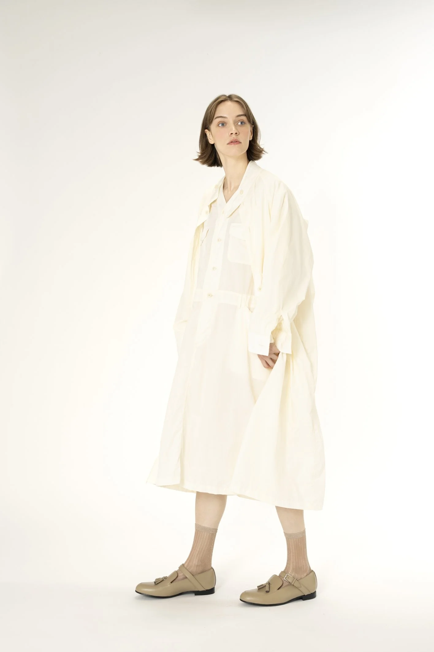  Runaway Dress  Navy Natural Cotton Seersucker  Eveready Dress  Ivory 50's Broadcloth