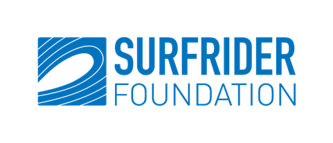 Logo of the Surfrider Foundation featuring stylized wave design and the organization name in blue.