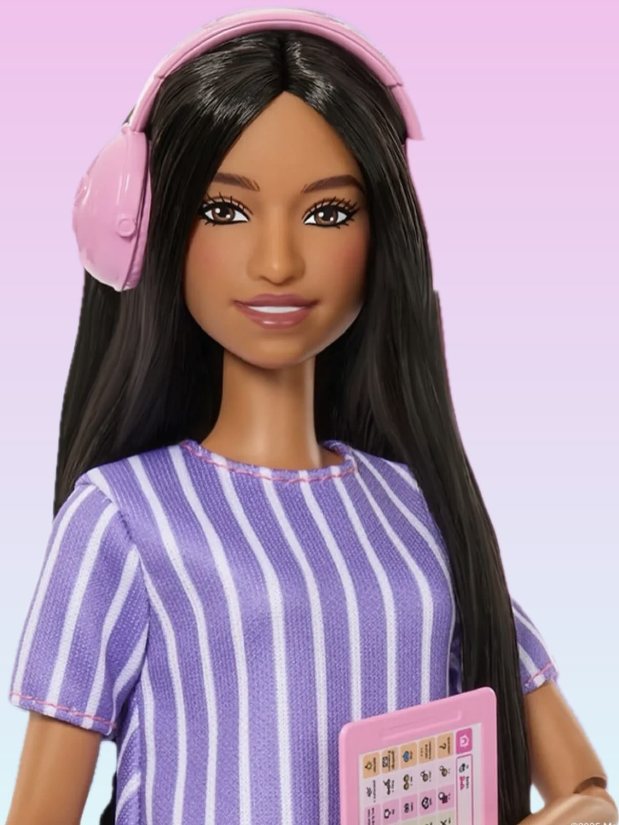 Hi Barbie! This moment is bigger than a doll. Mattel&rsquo;s first Autistic Barbie is representation. 💜♾️ Today, we got to show our kiddos at work &ldquo;look she has an AAC Device like you!&rdquo;.
For autistic kids, it&rsquo;s seeing themselves re