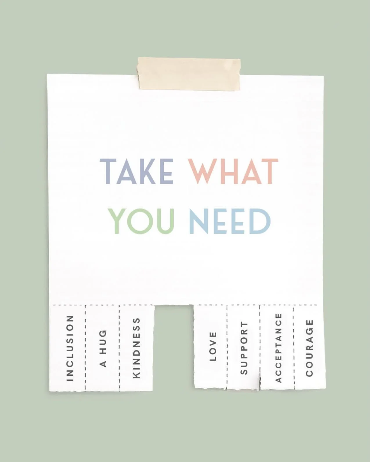 Take what you need ✨ (yes, you&rsquo;re allowed). Kindness, support, love&mdash;rip away 💜

#neurodiversity #autismacceptance #autismsupport #advocacy #kindpeople