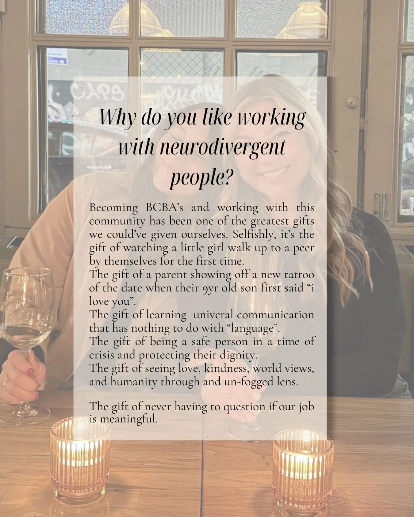 ✨ It&rsquo;s never just a job. It&rsquo;s trust. It&rsquo;s first words. It&rsquo;s dignity. It&rsquo;s watching someone step into their world a little more confidently than they did yesterday. We have the gift each day to keep pushing to be better, 