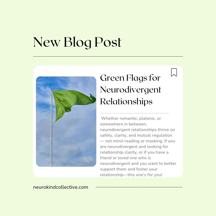 Whether romantic, platonic, or somewhere in between, neurodivergent relationships thrive on safety, clarity, and mutual regulation &mdash; not mind-reading or masking. If you are neurodivergent and looking for relationship clarity, OR if you have a f