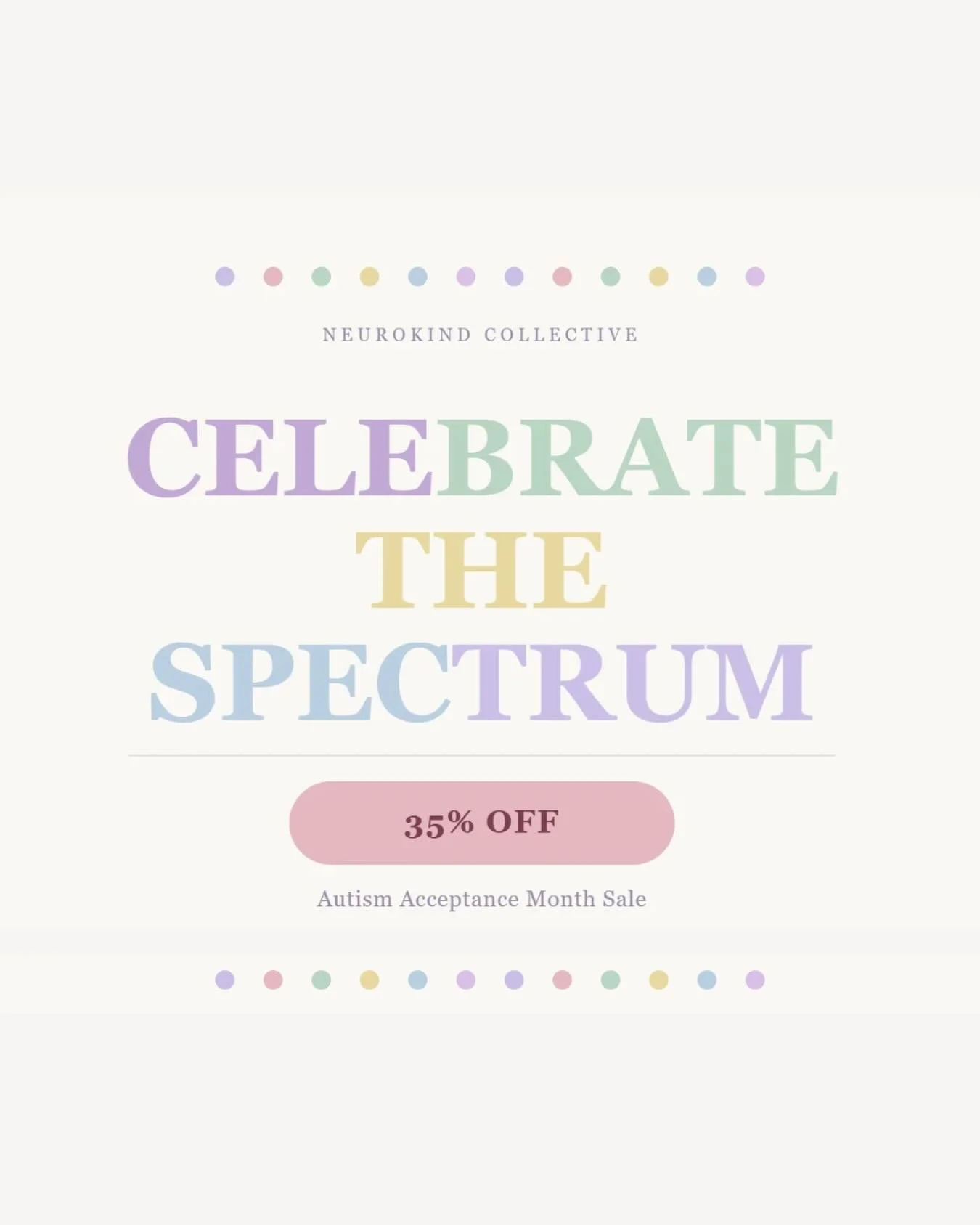 Celebrate the spectrum. 🌸 35% off for the remainder of Autism Acceptance Month &mdash; shop the link in bio. 

#autismacceptancemonth #autismawareness #advocacy #autism #advocate