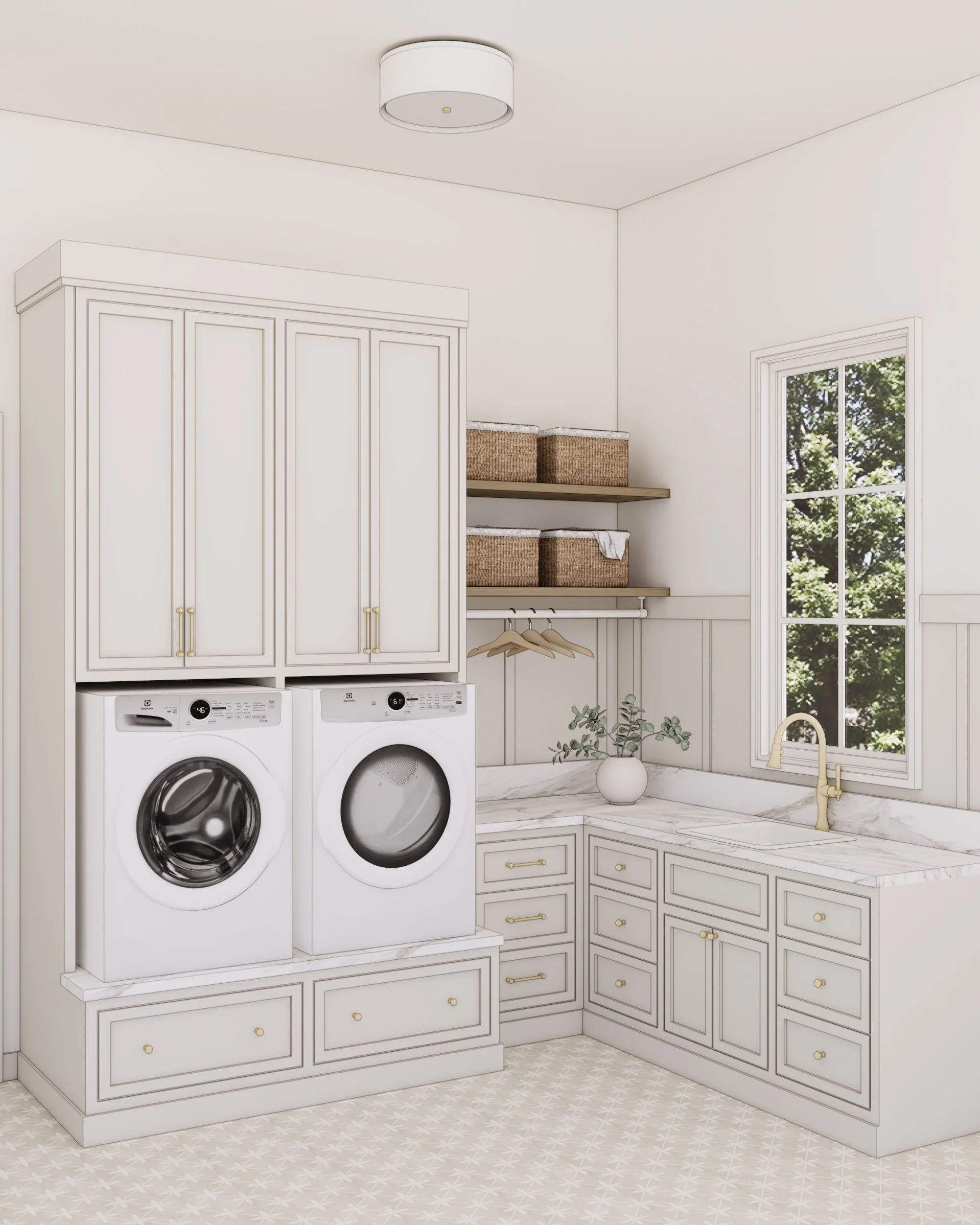 LAUNDRY ROOM, LAUNDRY DESIGN, INTERIOR DESIGN, VIRTUAL DESIGN, 3D RENDERINGS