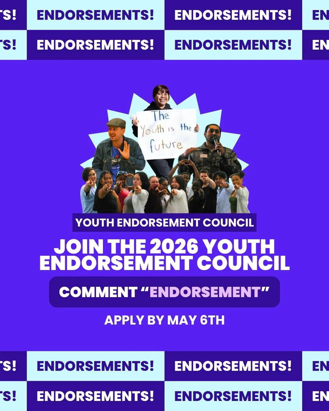 Each election cycle, we convene the Youth Endorsement Council, a dedicated group of volunteers ages 16-25 who serve as our electoral hawks and policy wonks. These youth leaders analyze the electoral environment and strategically guide our endorsement