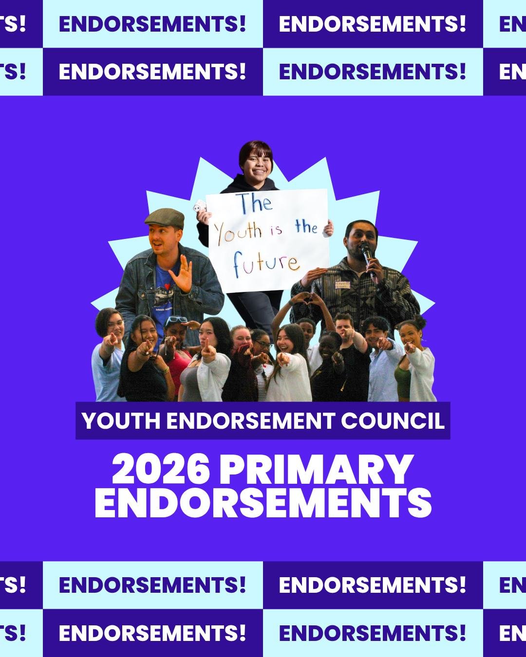 📣 ENDORSEMENTS ALERT 📣

Comment "WIN" or "VOTE" to receive a link to our endorsement write-ups!

Led by the Youth Endorsement Council, the Washington Bus is backing these incredible, pro-youth change makers this election cycle. 