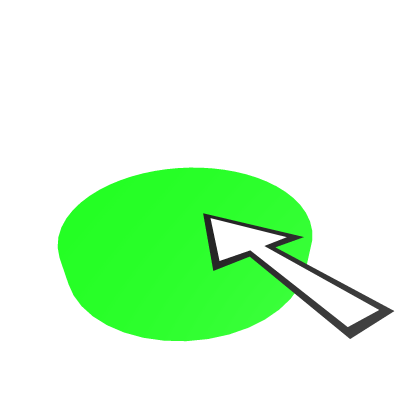 Illustration of a green circle with a white arrow pointing to its center.