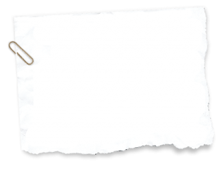 Blank torn paper with paperclip