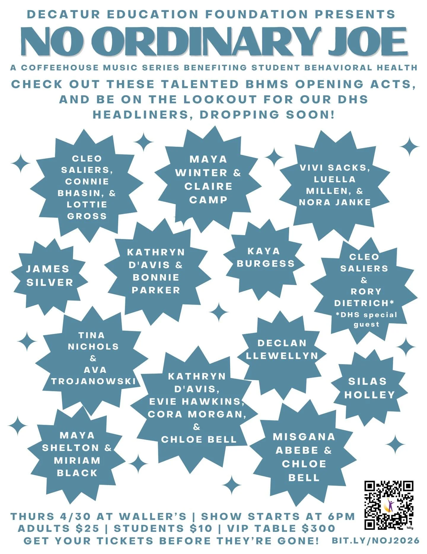 Do you have your tickets for No Ordinary Joe yet?? 🎟️

While we wait for the DHS headliners to be announced, check out these talented BHMS opening acts! 🎵

Get your tickets before they&rsquo;re gone, and join us for an evening supporting student be