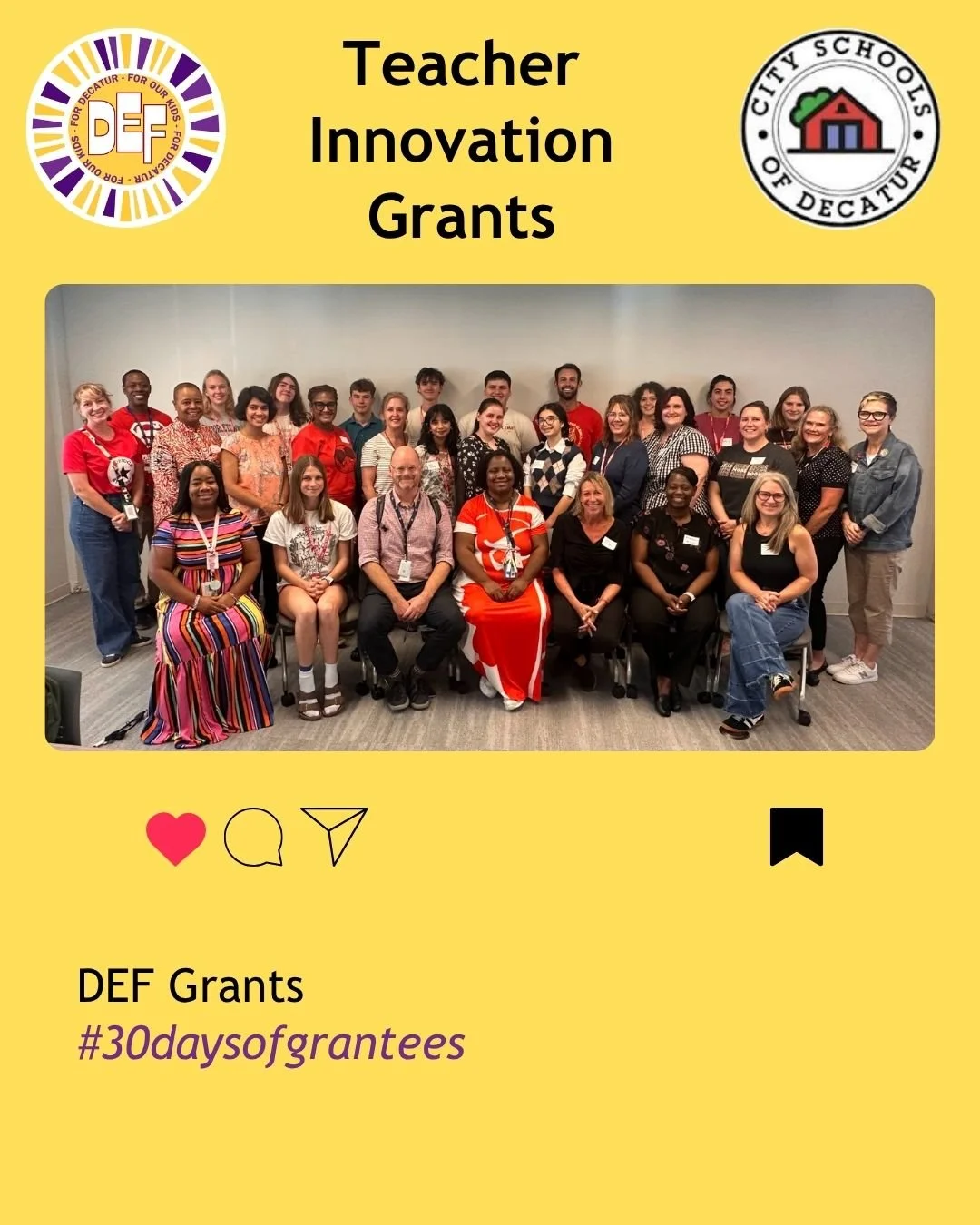 DEF has used the 30 days of June to celebrate things we funded in the 2025-26 year. We are so proud of the impact we have made in our schools with your support! We end June celebrating all Teacher Innovation Grants funded in 2025-26 and announcing an
