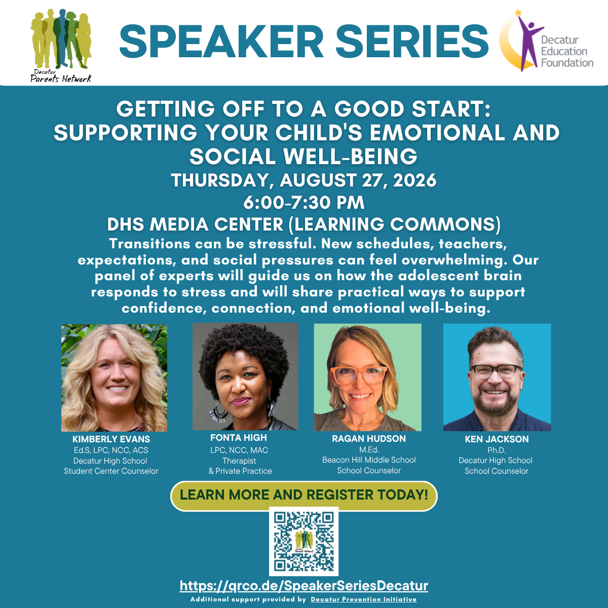 Speaker Series event- Aug 27