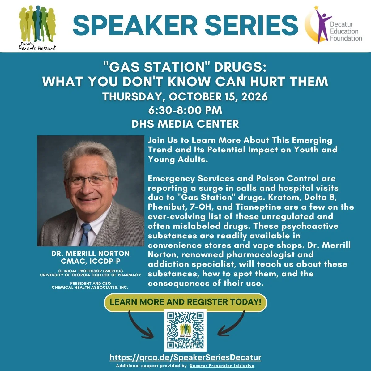 Speaker Series presentation is TONIGHT - October 15! See you at the DHS Media Center at 6:30pm