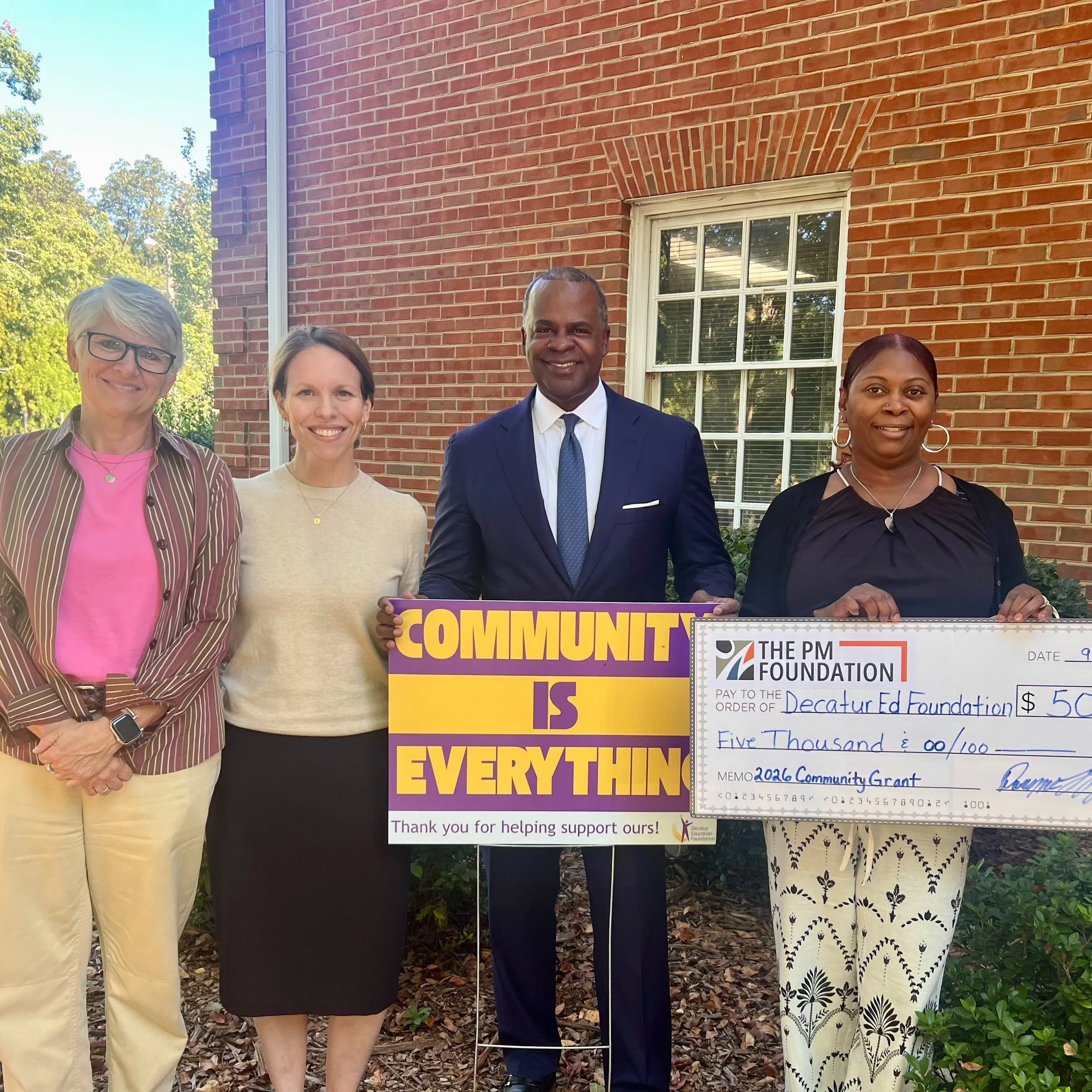 DEF is proud to have received a gift from the Preventive Measures Foundation! This grant will support DEF's Behavioral Health Fund. We were honored to meet Dwayne Jones, Robin McCrear and our own Kasim Reed for the check presentation!