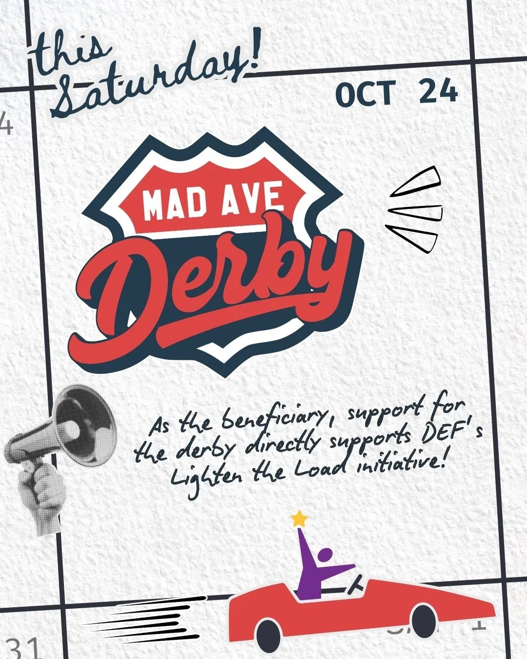 Come see us Saturday, Oct 24 at the Derby! We are honored to be the beneficiary of this event! www.madavederby.org