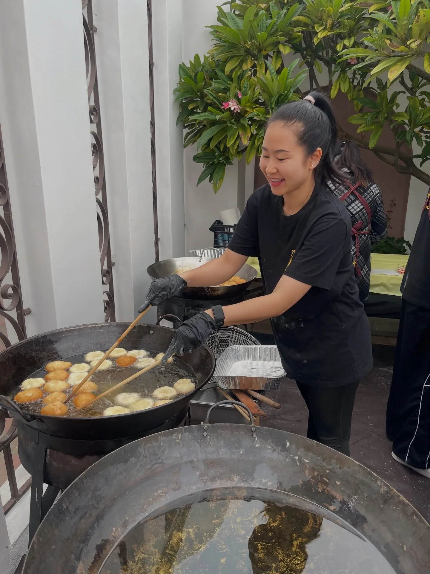 Patongo fresh out the fryer

One of our most requested snacks at events! Patongo is a popular Thai-style fried dough &mdash; crispy outside, soft and fluffy inside. We serve it fresh and hot with pandan custard on the side .

Something about watching