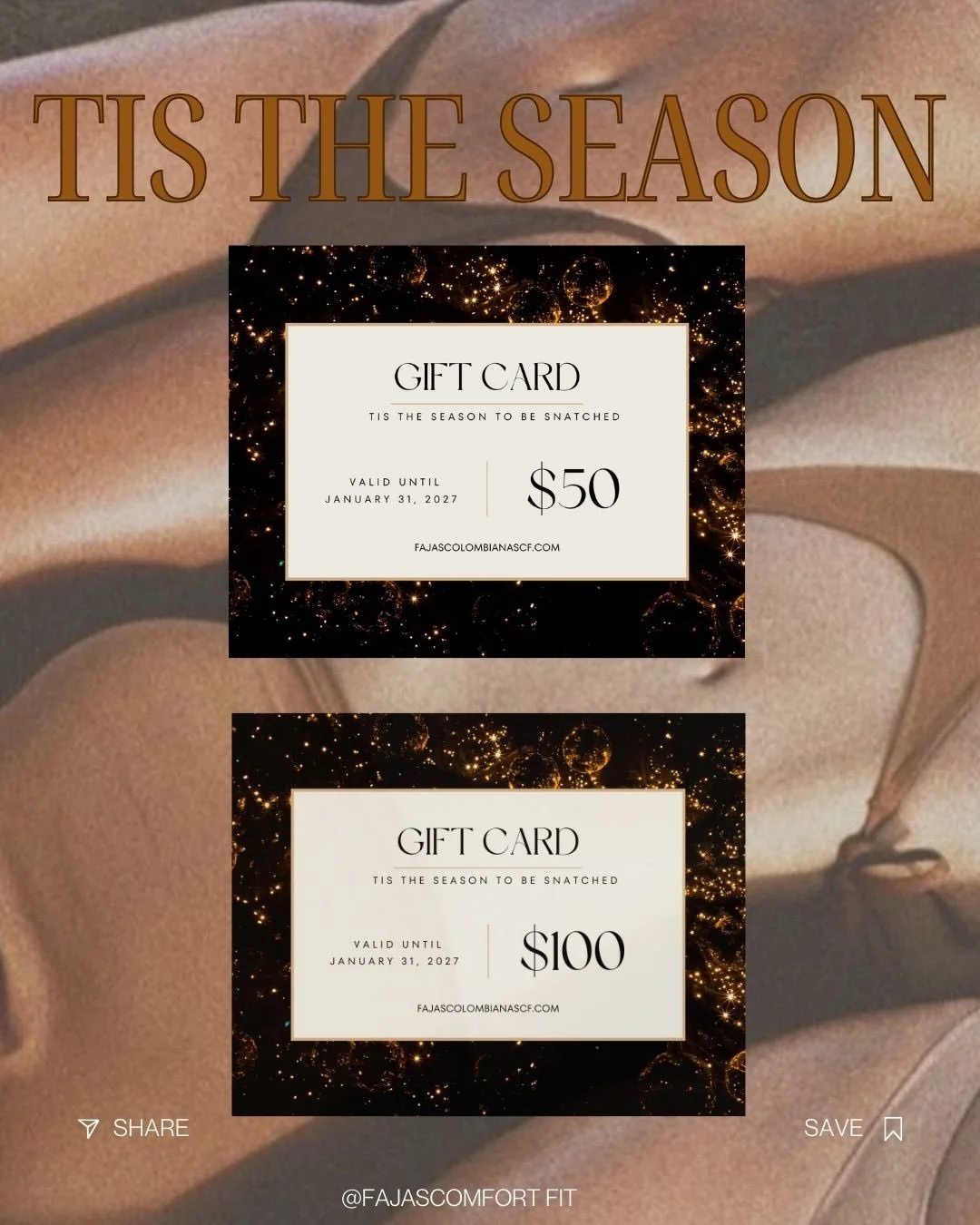 Tis the Season to be Snatched 🎁⏳✨ 
This is the perfect gift for a loved one going through their post op journey, for the holiday parties, or simply loves to be snatched! Give the gift of a high quality Colombian Faja 🤍 Visit our website to purchase