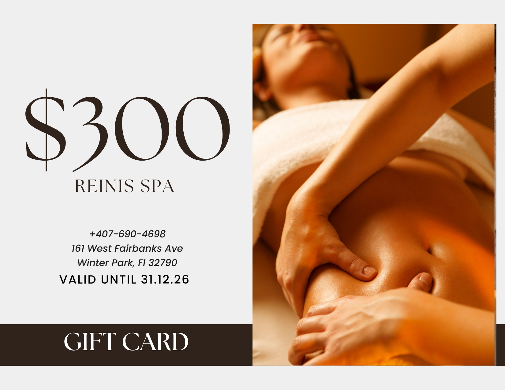 Massage Gift Card