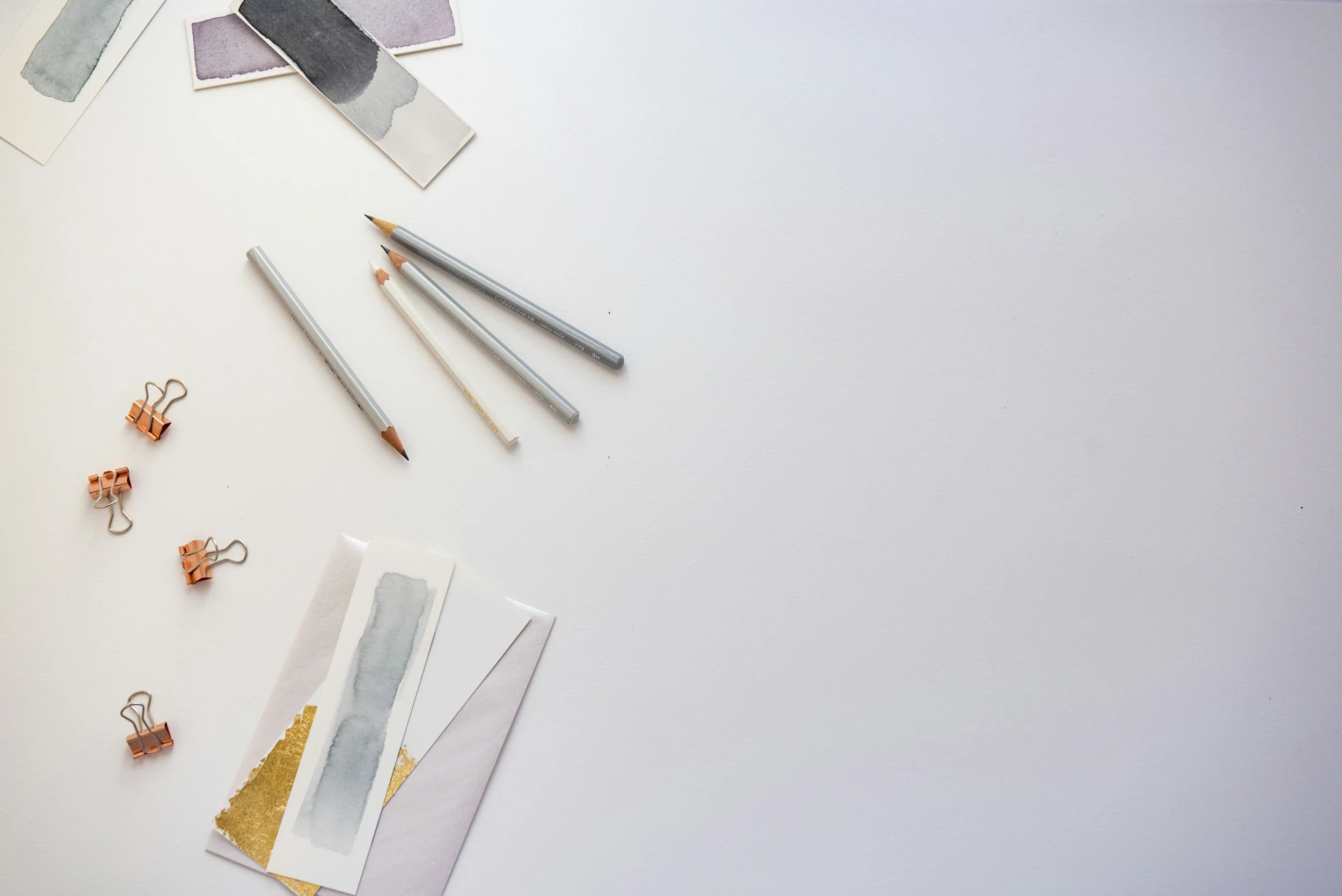Flat lay of branding tools and social media content creation setup