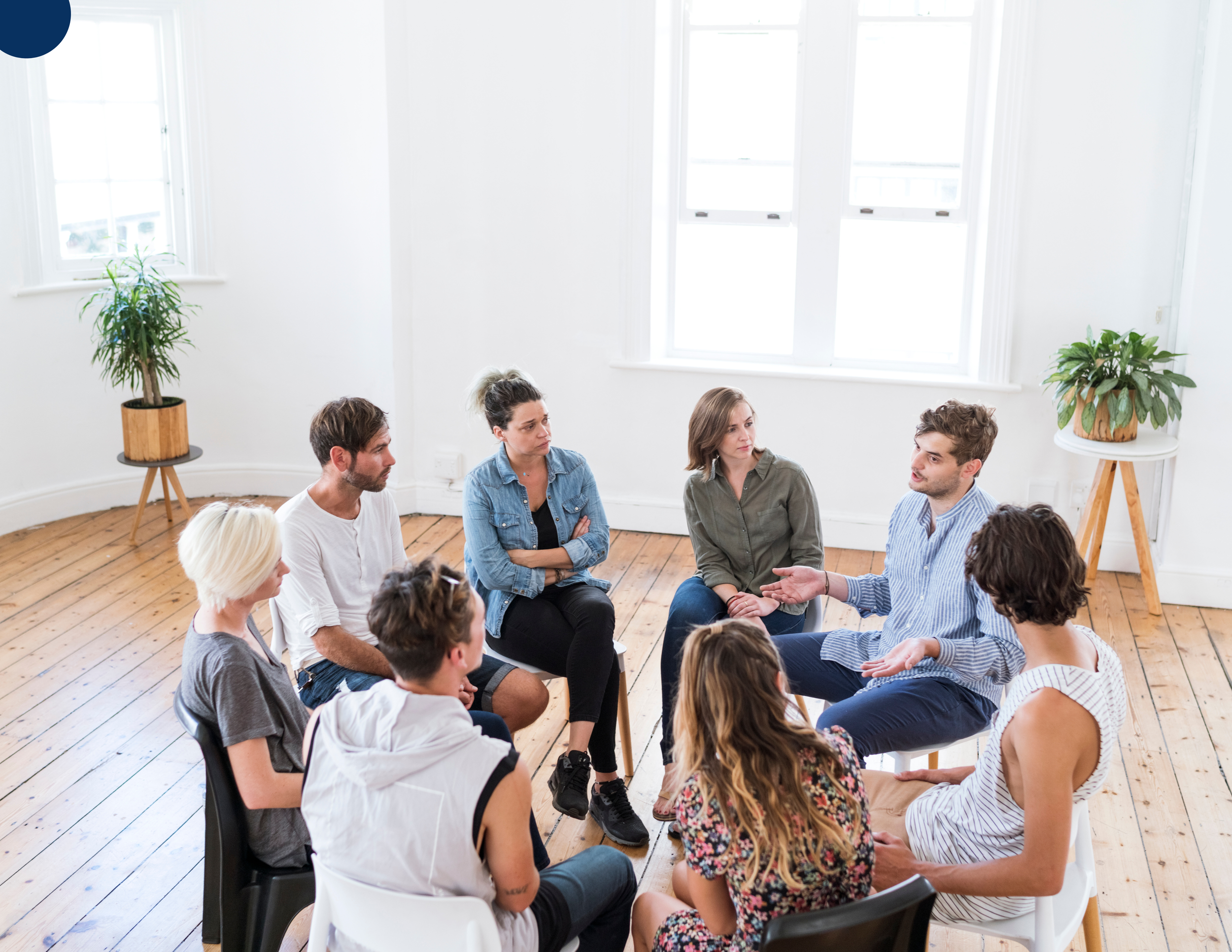 Adult group therapy session, Intensive Outpatient Program