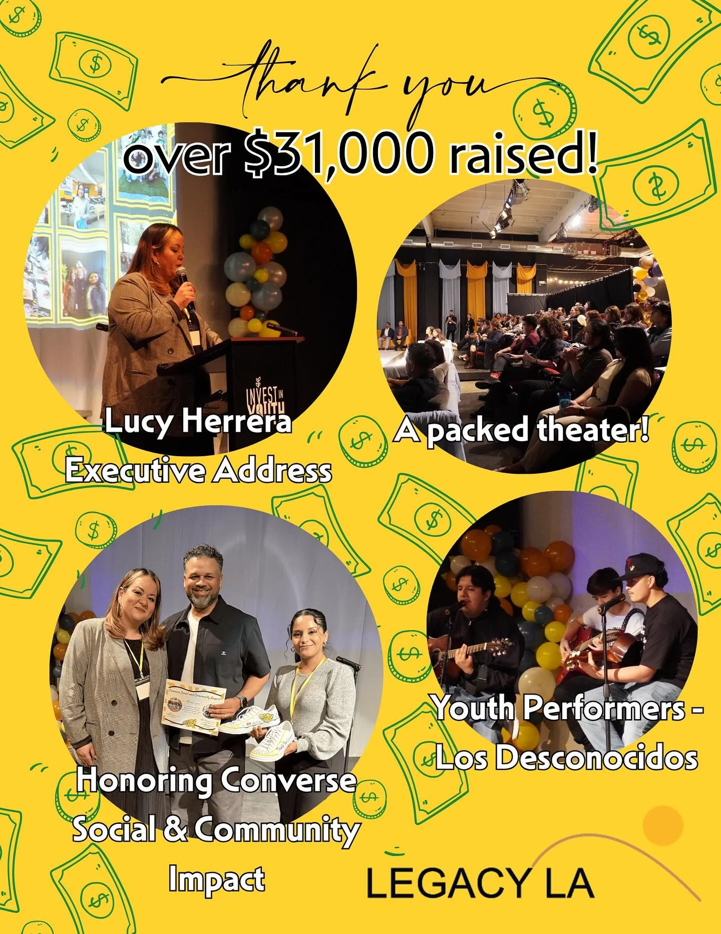 We held our first fundraiser since Founder Lou Calanche passed the torch to our first youth and now Executive Director, Lucy Herrera and our community showed up big.

Our goal was to raise $15,000 for youth scholarships&hellip;
You helped us raise ov