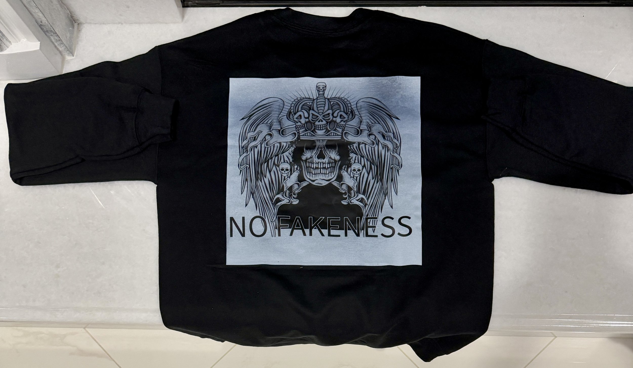 Premium Black Sweatshirt - No Fakeness