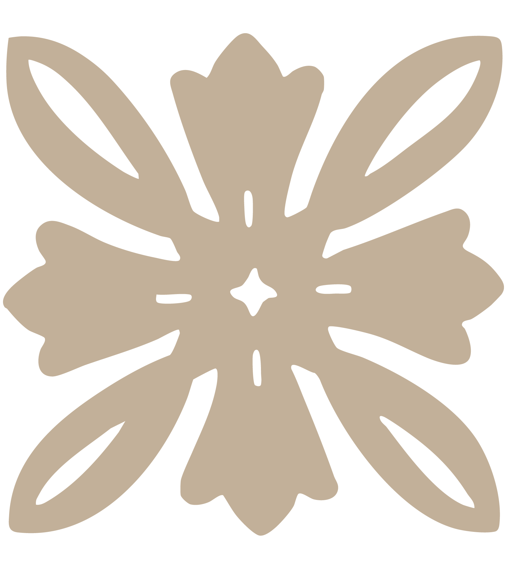 Velène Design logo Beige floral symmetrical pattern