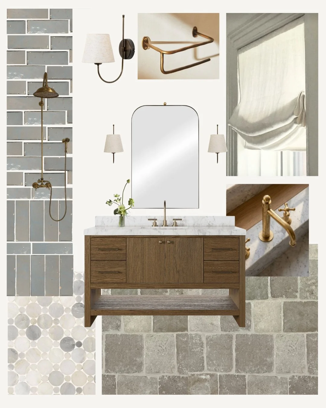 When it comes to bathroom design, we love incorporating classic materials paired with clean, modern lines, all tied together with thoughtful details&mdash;like the subtle ball motif carried throughout. A cohesive color palette in similar hues and ton