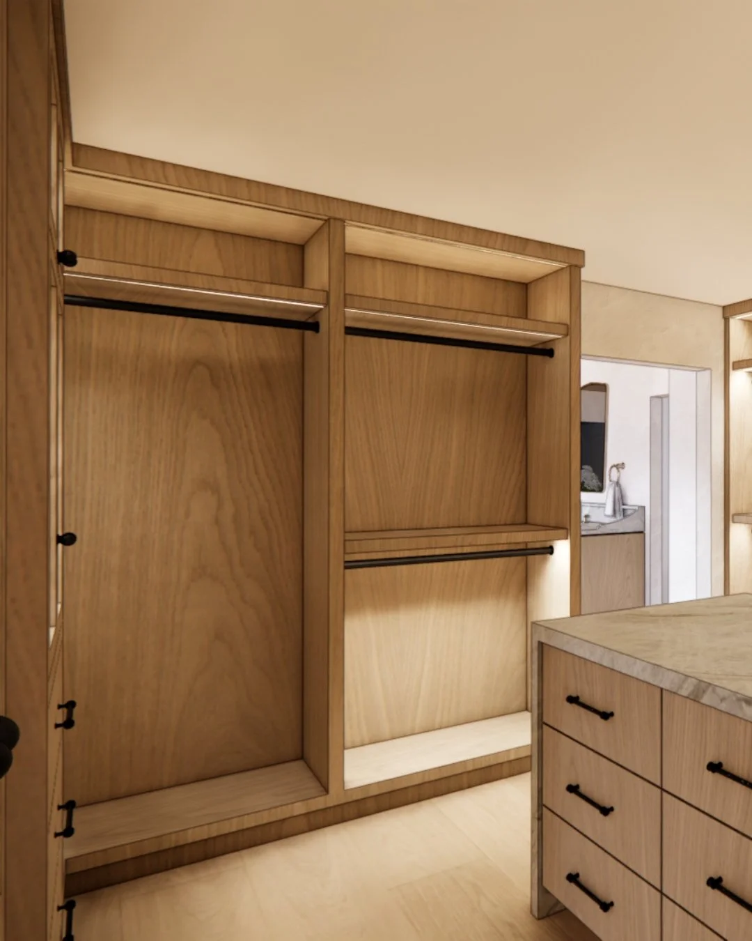 Little glimpse into our Hillside Project with this beautiful walk-in closet! Such a fun project! And yes&mdash;when people ask if we design closets, we absolutely do!