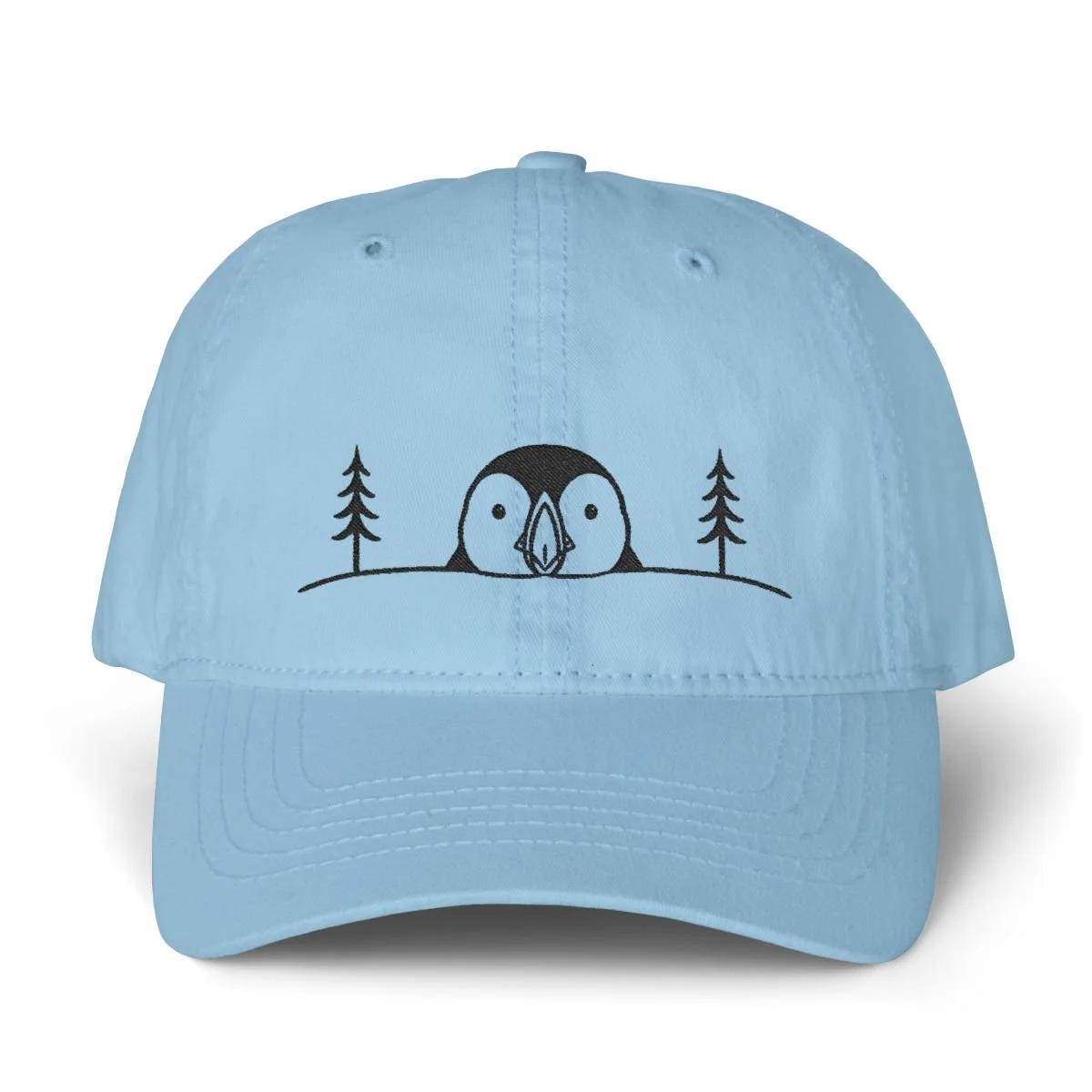 Minimalist Puffin Embroidered Hat by Woodland Wander Co.