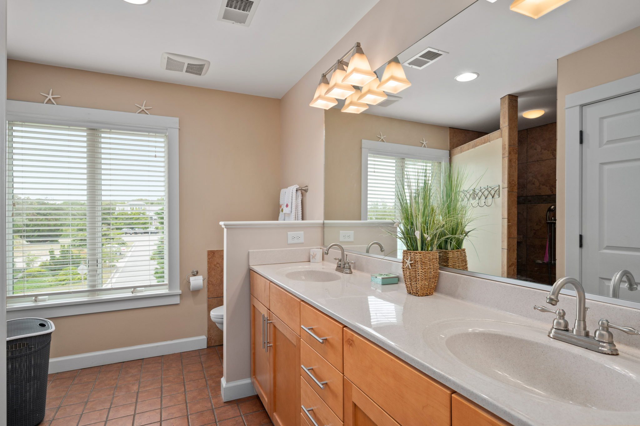 Master bath with heated floor and custom walk in shower