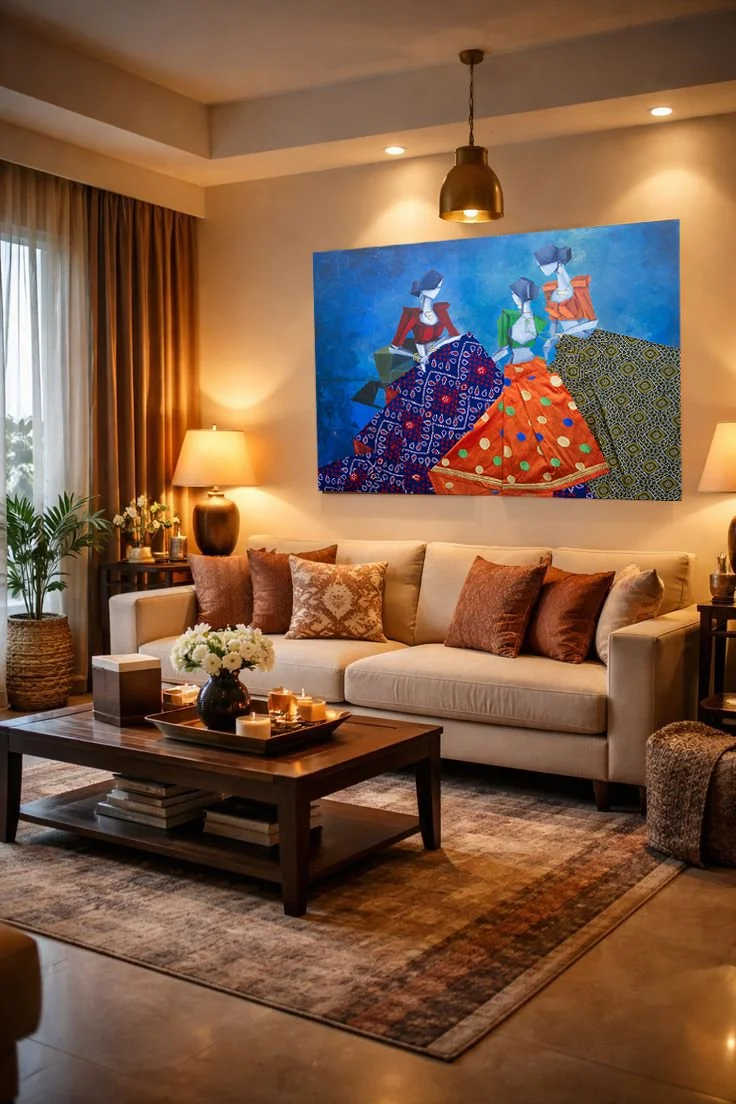 Baithak, 48"X36", repurpose fabric & Acrylic on canvas $4250