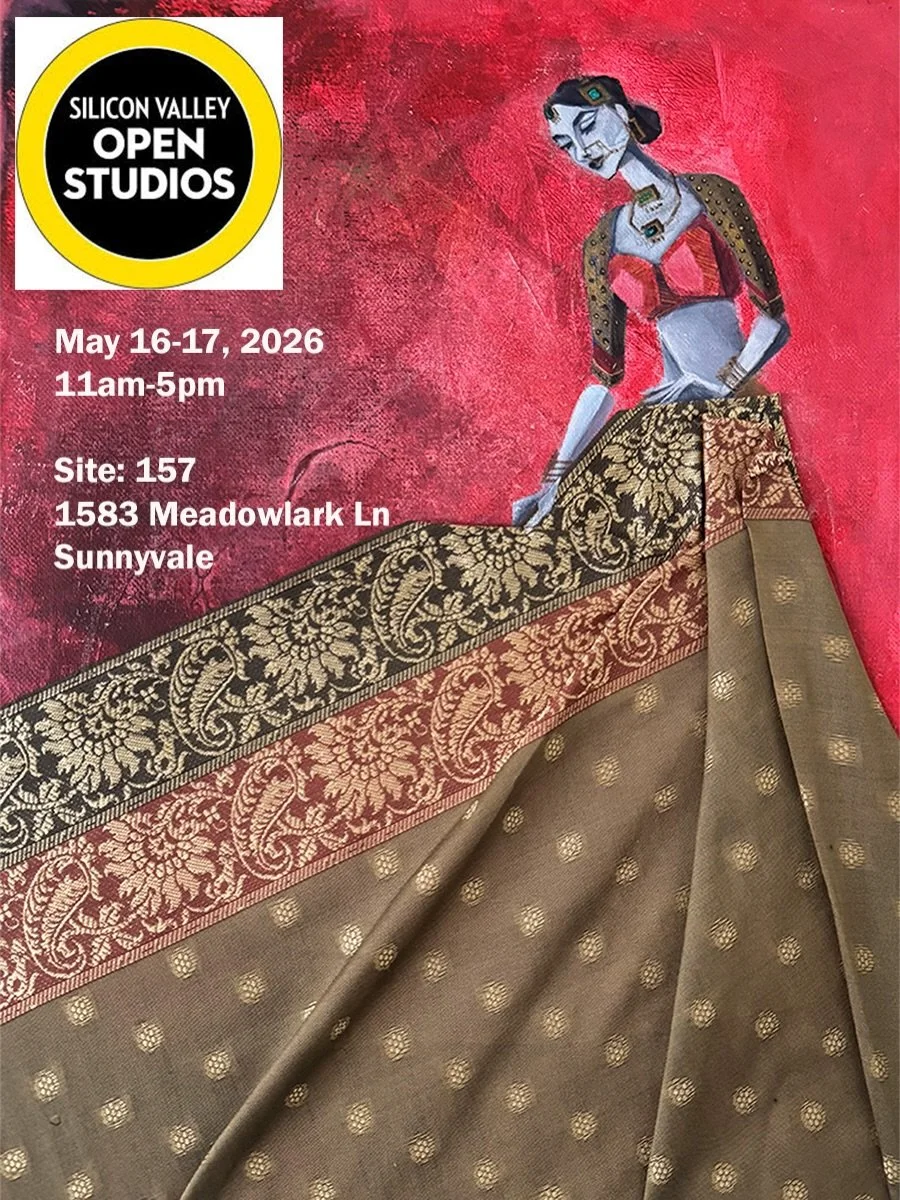 Here comes the much awaited Silicon Valley Open Studios season, and I am truly excited to invite you to experience my newest works in person.

This year, i will be showcasing a fresh body of contemporary artworks created with rescued Indian textiles,